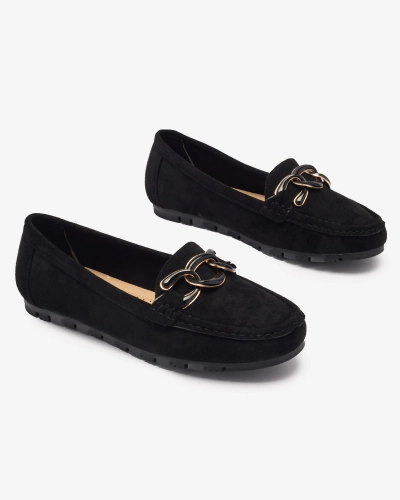 Женские черные мокасины с цепочкой Lertika - Обувь