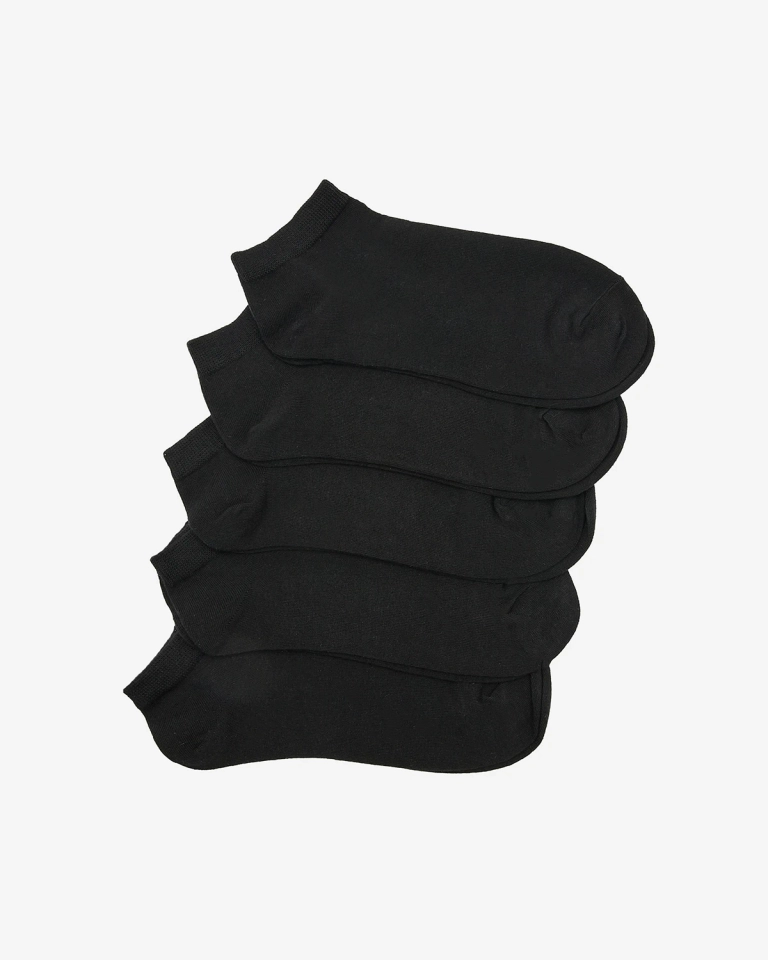 Royalfashion Черные мужские короткие носки 5/упак