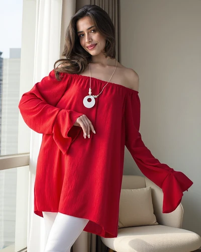 Royalfashion Moteriška bluzonė ispanų stiliaus su raukiniais