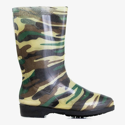Zielone damskie kalosze we wzór moro Kampena - Obuwie
