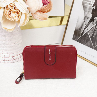 Mały klasyczny bordowy portfel - Portfel
