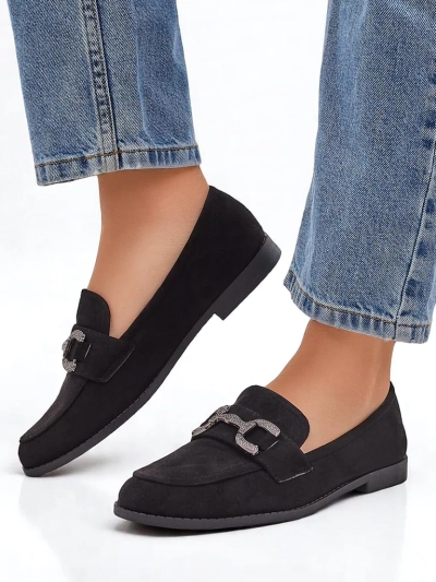 Royalfashion Elegantiški moterų loafers su zirkono dekoracija Zante