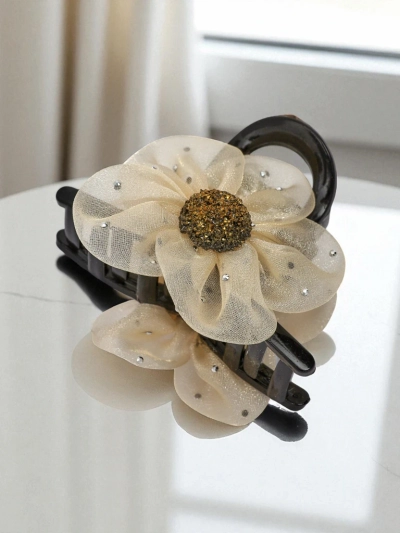 Royalfashion Hair Clip - Tulle Flower with Glitter Center, perfect for a party!