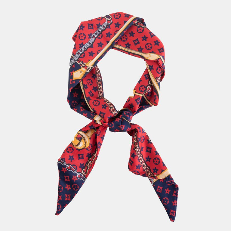 Узорчатый женский шарф красного цвета - Шарфы