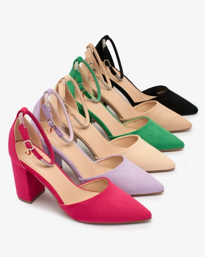 Royalfashion Черные женские туфли с цирконами Britica