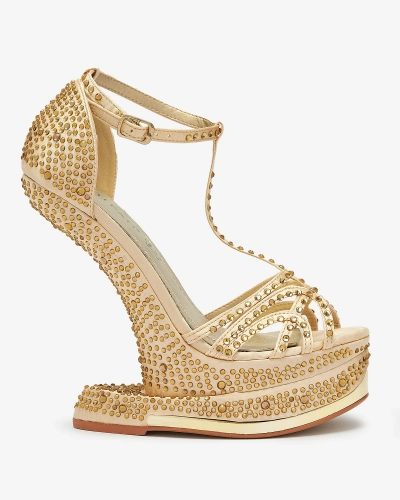 Золотые женские туфли с цирконами Nekko- Footwear