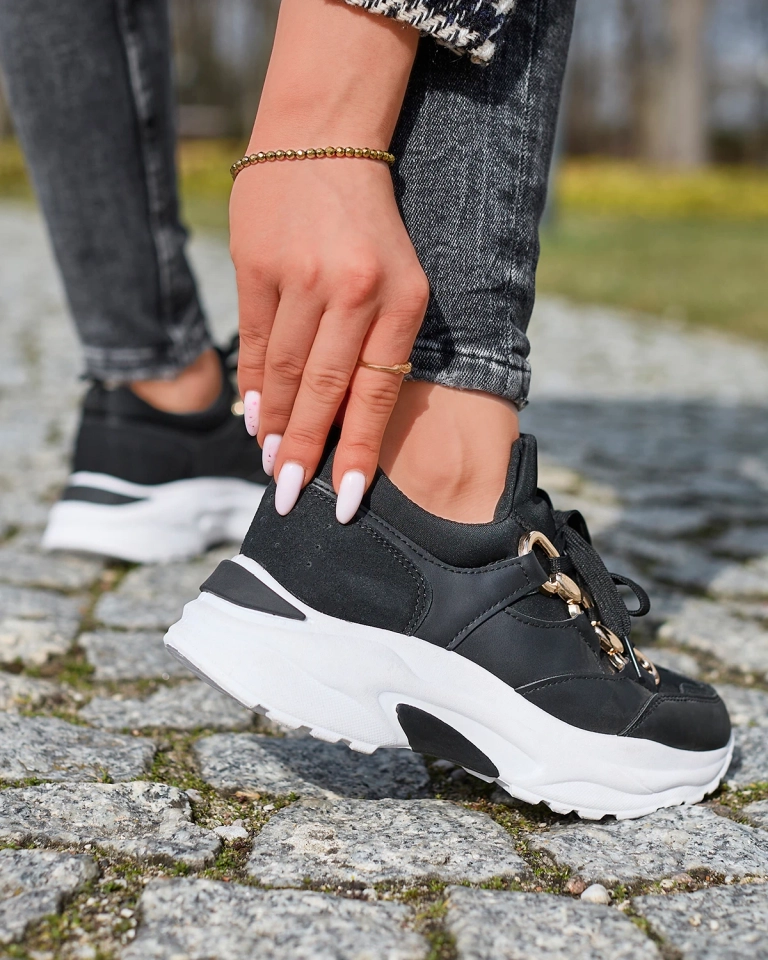 Черные женские спортивные туфли с цепями Nanoka - Обувь