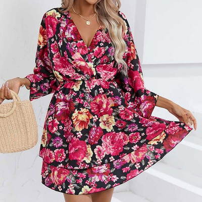 Royalfashion Moteriška mini suknelė su originaliu raštu