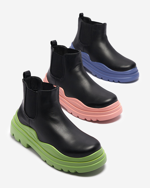 Женские черные слипоны на фиолетовой подошве Beja - Обувь