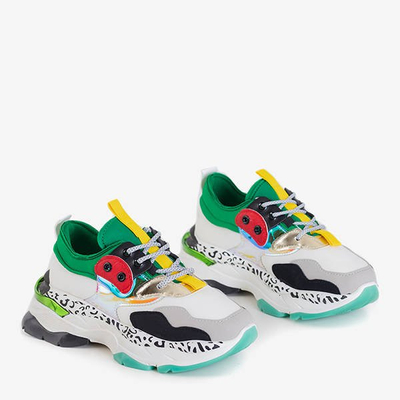 Baltos spalvos moteriški sportbačiai su spalvingais Grandi intarpais - Avalynė