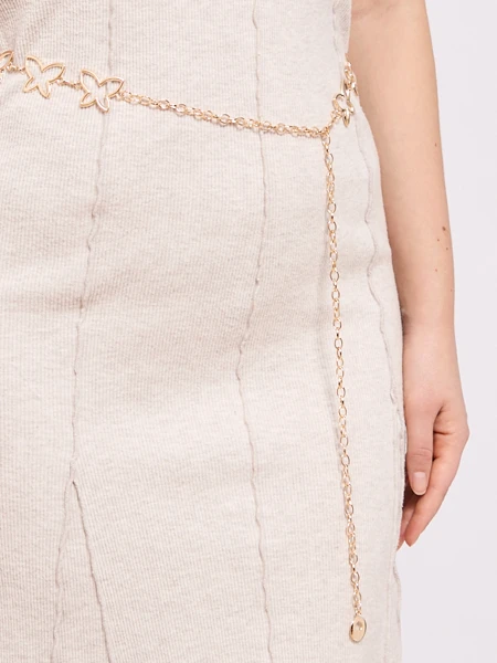 Moteriškas metalinis diržas „Aurelia Motyl“ su elegantiška grandinėle – 115 cm