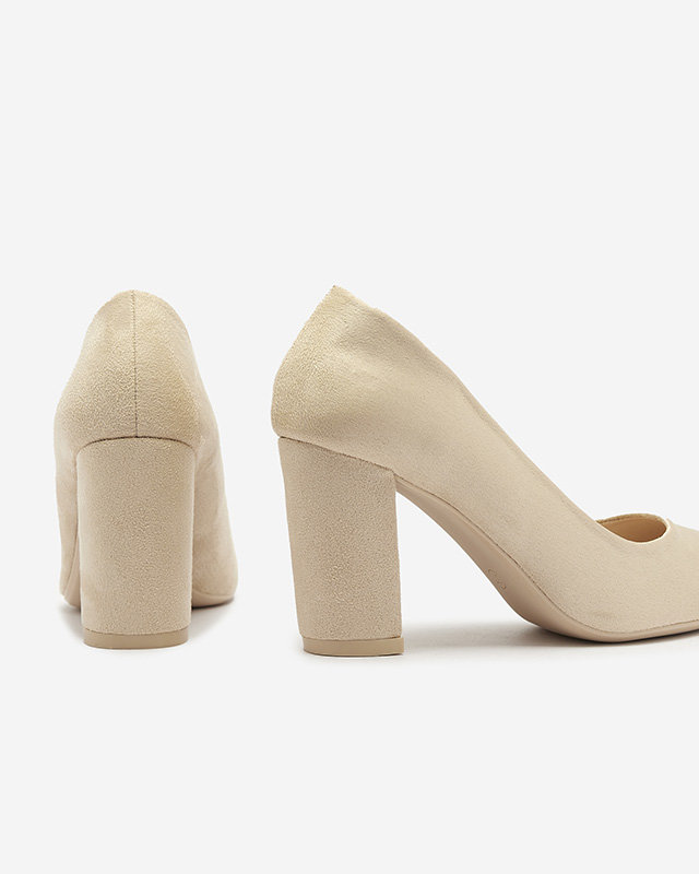 Кремовые женские босоножки из эко-замши Duttos- Footwear