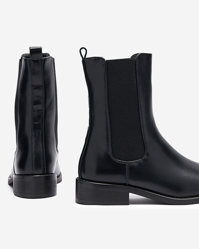 Высокие женские сапоги с квадратным носком черного цвета Sudis- Footwear