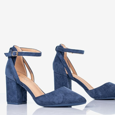 Niebieskie czółenka na wyższym słupku Party Time - Obuwie