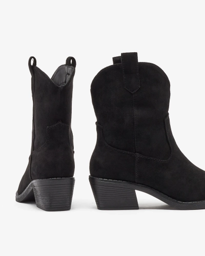 Royalfashion Черные женские утепленные ковбойские сапоги Bronco