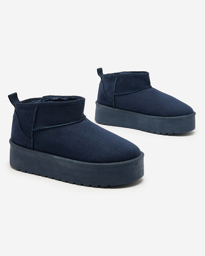 Royalfashion Navy blue короткие женские сапоги а'ля сноубутсы Teritsi