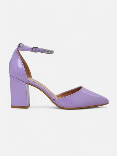 Royalfashion moteriški lakinės odos batai su blizgučių dirželiu Furoni