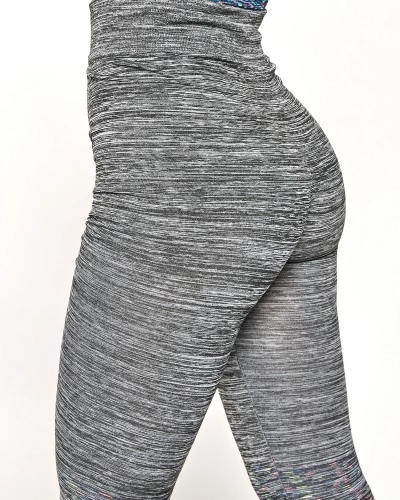 Pilkas moteriškas sportinis rinkinys su tamsiai mėlynais intarpais - Apranga