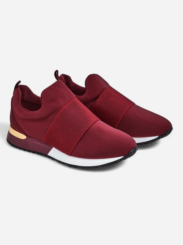 Callista Wine Sneakers – Flat Heel Kicks, 3.5 cm