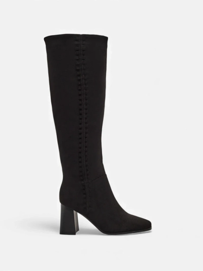 Женские сапоги из эко-замши на каблуке-столбике Fottor