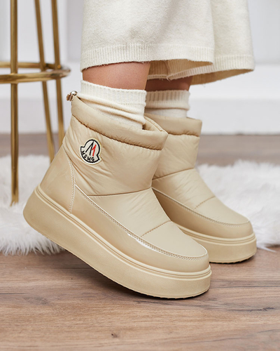 Royalfashion Женские сапоги-слипы бежевого цвета Ademra