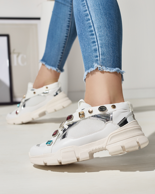 Женские белые кроссовки на толстой подошве Jocasta - Обувь