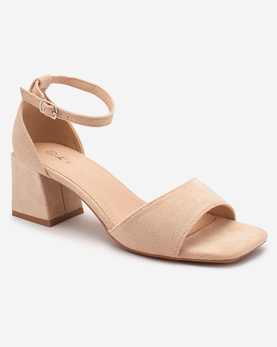 Royalfashion Бежевые сандалии из эко-замши для женщин Qewola