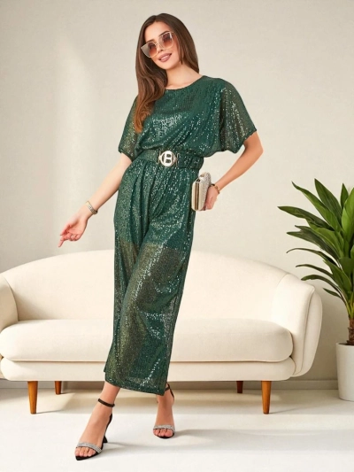 Длинный женский комбинезон Royalfashion с пайетками