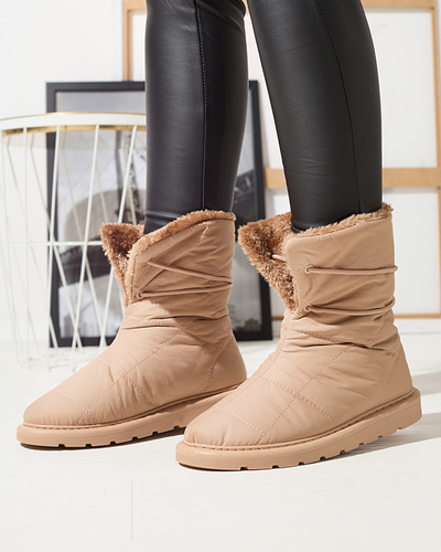 Светло-коричневая женская обувь a'la сноубутсы Amirfu- Footwear