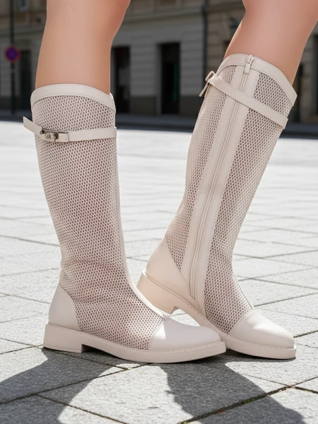 Royalfashion Aukštos perforuotos moteriškos kulkšninių botai Ovittole