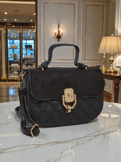 Moteriška Rankinė „Luna“ Juoda Odinė Elegantiška Kasdienai