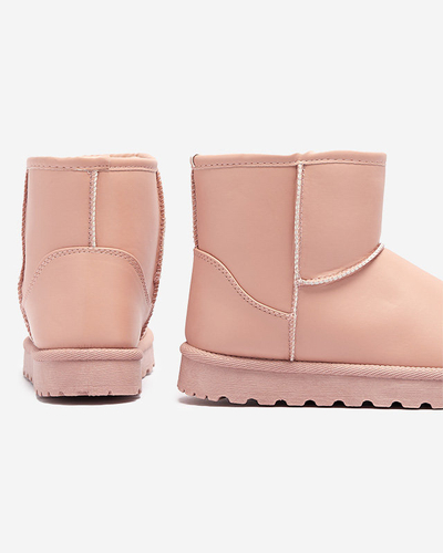 Женские утепленные снегоступы из экокожи розового цвета Defasca- Footwear