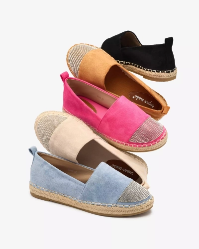 Royalfashion Smėlio spalvos moteriškos espadrilės su cirkonais Iterica