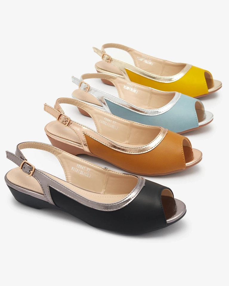 Женские открытые балеринки горчичного цвета Axoco- Footwear