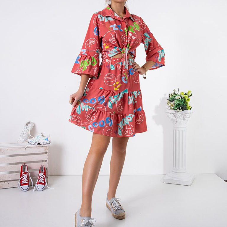 Koralų rašto 2 dalių moteriškas rinkinys - Drabužiai