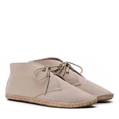 Женские бежевые ботильоны на завязках от Cirlisa - Обувь