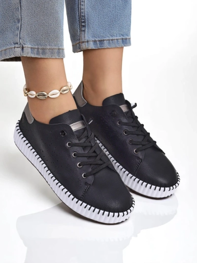 Royalfashion Women's Luna Lace Cutout Sneakers