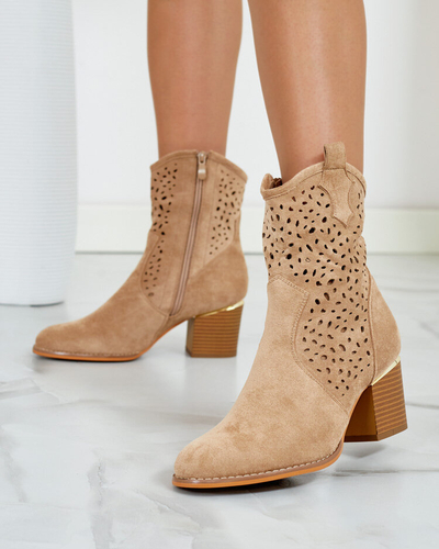 Royalfashion Женские сапоги на низком ходу с ажурной отделкой Mozie