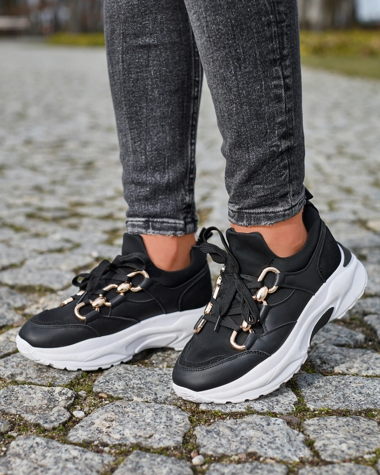 Черные женские спортивные туфли с цепями Nanoka - Обувь