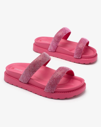 "Royalfashion Fuchsia" Moteriškos basutės "Zirconia Sparkle Sliders"