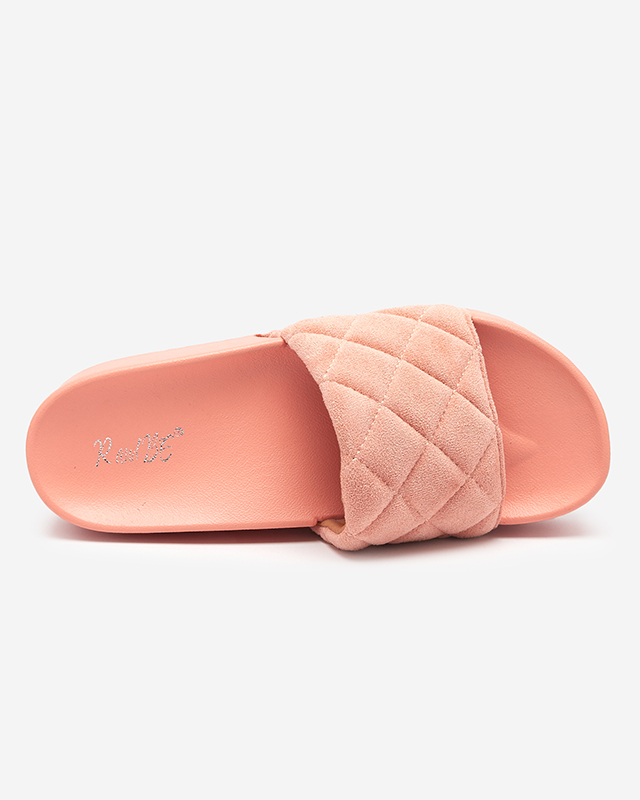 OUTLET Moteriškos koralinės dygsniuotos basutės ant Koriner platformos - Avalynė