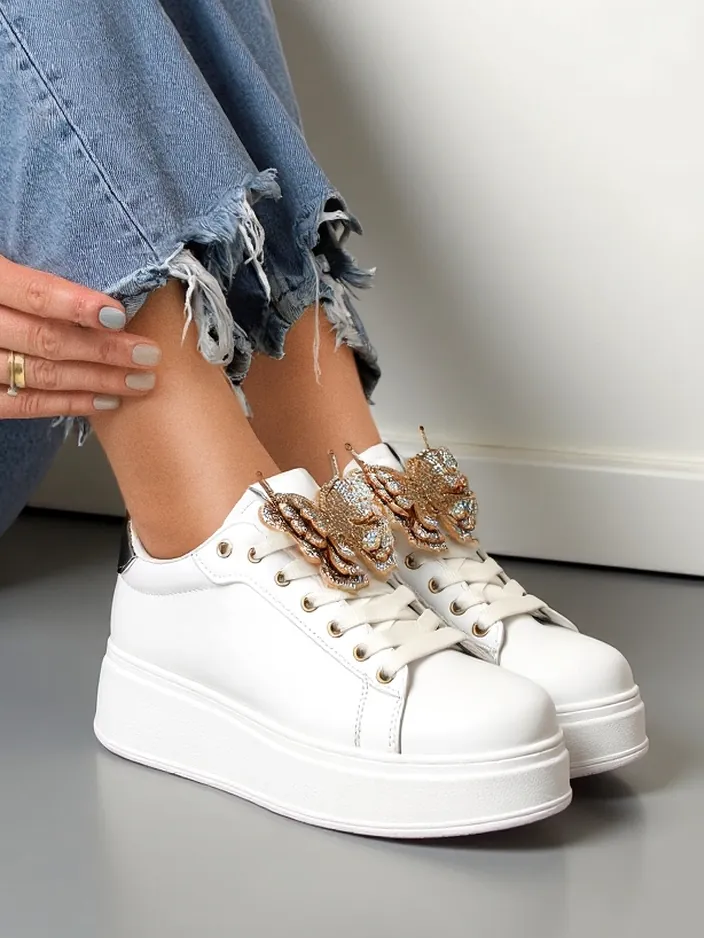 Королевская мода Женские платформенные кроссовки с бабочкой Obellay