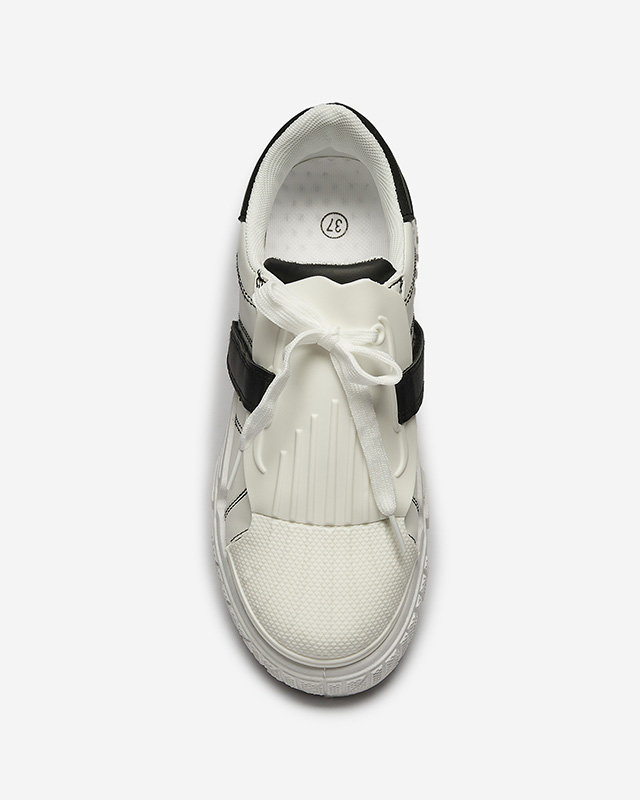 OUTLET Черно-белые женские спортивные туфли с резиновыми вставками Inika - Обувь