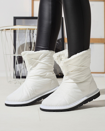 Белая женская обувь a'la сноубутсы Amirfu- Footwear