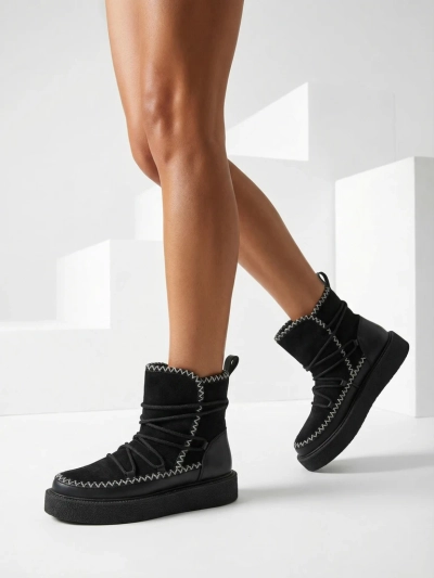 Royalfashion Moteriški aulinukai suvarstyti sniego batai Siozi