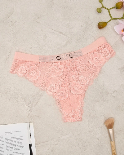 Royalfashion Ryškiai rožinės nėriniuotos liemenėlės kelnaitės