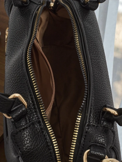 Moteriška rankinė Luna, juoda, odinė, elegantiška, kasdieninė