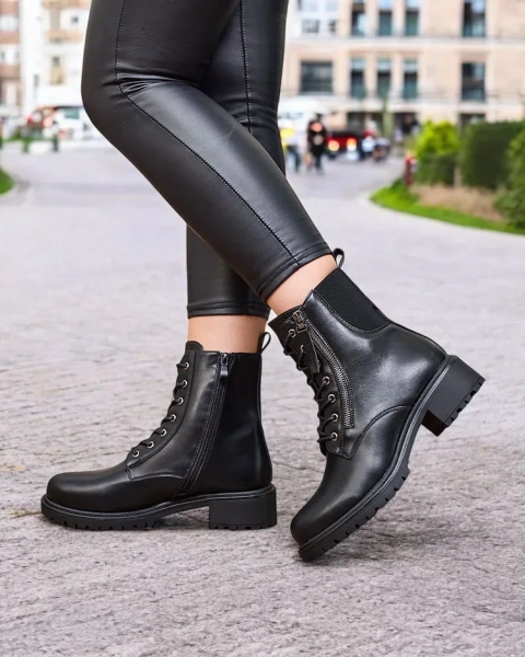 "Royalfashion" Juodi eko odos moteriški batai Gaddaxa