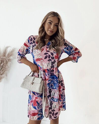 "Royalfashion" Moteriška gėlėta mini suknelė