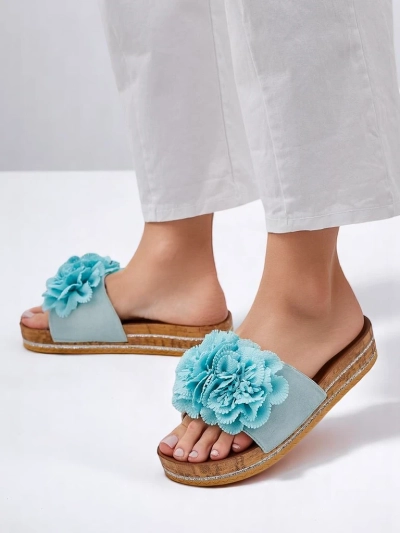 Женские шлепанцы Royalfashion с цветами Focce